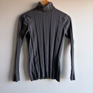 Nine West Charcoal Gray Ribbed Turtleneck Sweater